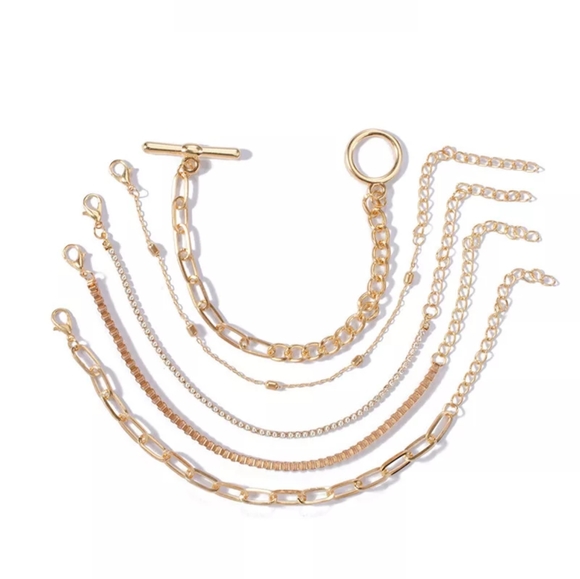 5 Pcs/Set Classic Women Round Geometry Bead Chain - Picture 2 of 6